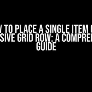 How to Place a Single Item on a Responsive Grid Row: A Comprehensive Guide