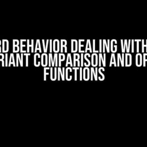 Weird Behavior Dealing with C++ std::variant Comparison and Operator Functions